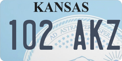 KS license plate 102AKZ
