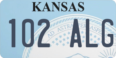 KS license plate 102ALG