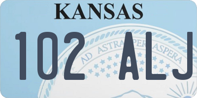 KS license plate 102ALJ