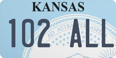 KS license plate 102ALL