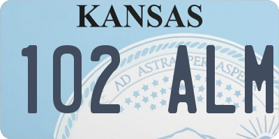 KS license plate 102ALM