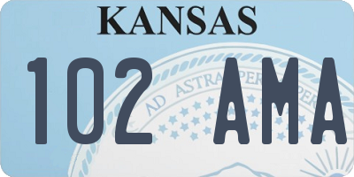 KS license plate 102AMA