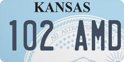 KS license plate 102AMD