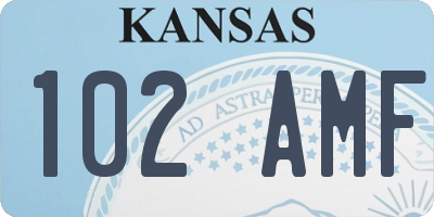 KS license plate 102AMF