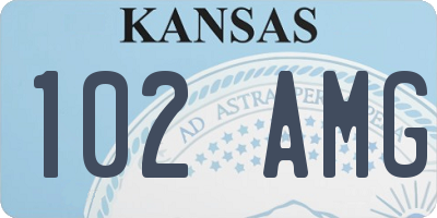 KS license plate 102AMG