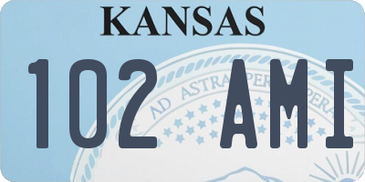 KS license plate 102AMI