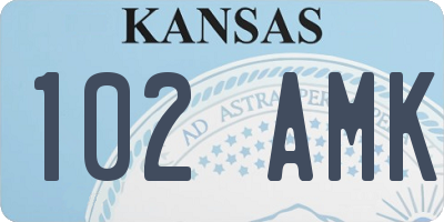 KS license plate 102AMK