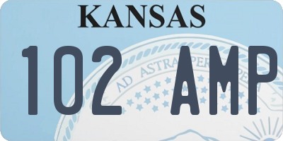 KS license plate 102AMP