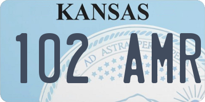 KS license plate 102AMR