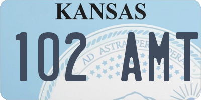 KS license plate 102AMT