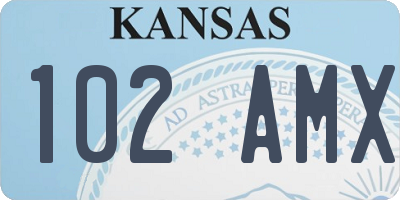 KS license plate 102AMX