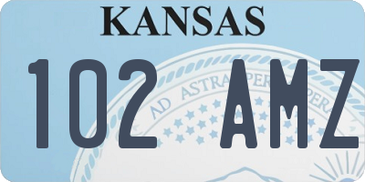 KS license plate 102AMZ