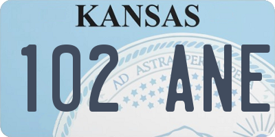 KS license plate 102ANE