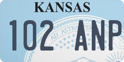 KS license plate 102ANP