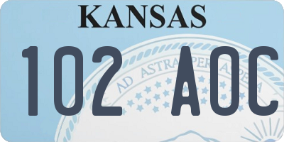 KS license plate 102AOC
