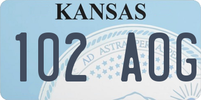 KS license plate 102AOG