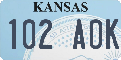 KS license plate 102AOK