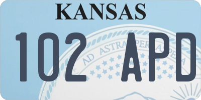 KS license plate 102APD