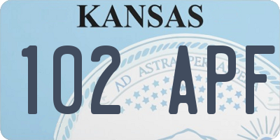 KS license plate 102APF