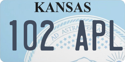 KS license plate 102APL