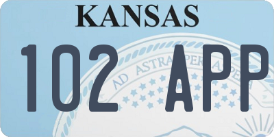 KS license plate 102APP