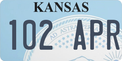 KS license plate 102APR