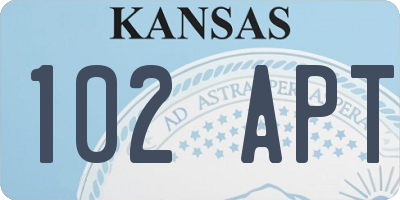 KS license plate 102APT
