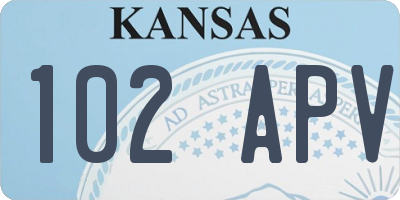 KS license plate 102APV