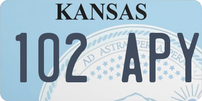 KS license plate 102APY