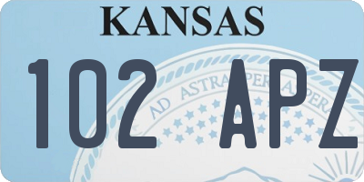 KS license plate 102APZ