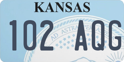 KS license plate 102AQG
