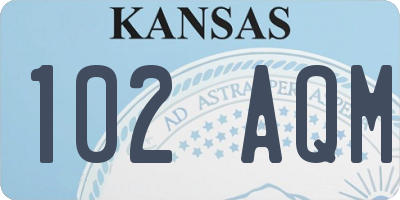KS license plate 102AQM