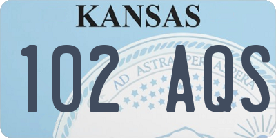 KS license plate 102AQS
