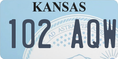 KS license plate 102AQW