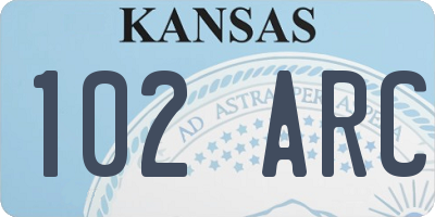 KS license plate 102ARC