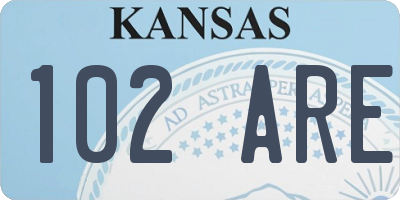 KS license plate 102ARE