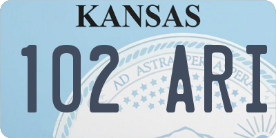 KS license plate 102ARI