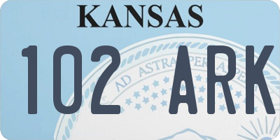KS license plate 102ARK
