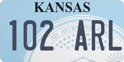 KS license plate 102ARL