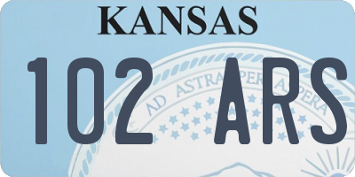 KS license plate 102ARS