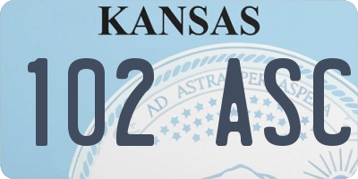 KS license plate 102ASC