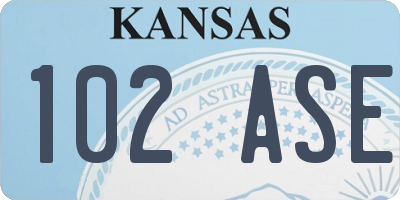 KS license plate 102ASE