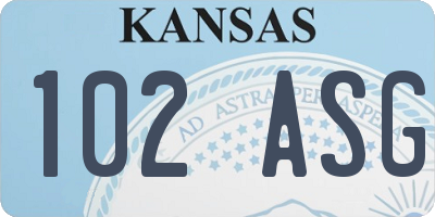 KS license plate 102ASG
