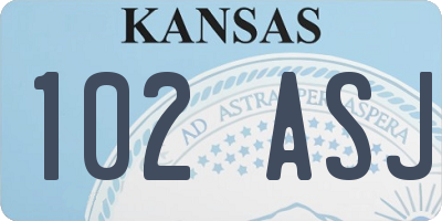 KS license plate 102ASJ