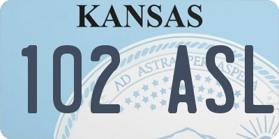 KS license plate 102ASL
