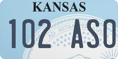KS license plate 102ASO