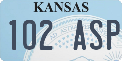 KS license plate 102ASP