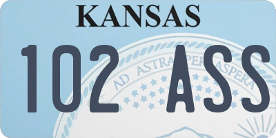 KS license plate 102ASS