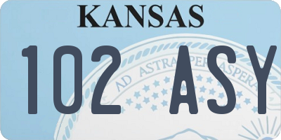 KS license plate 102ASY