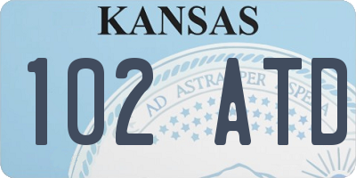 KS license plate 102ATD